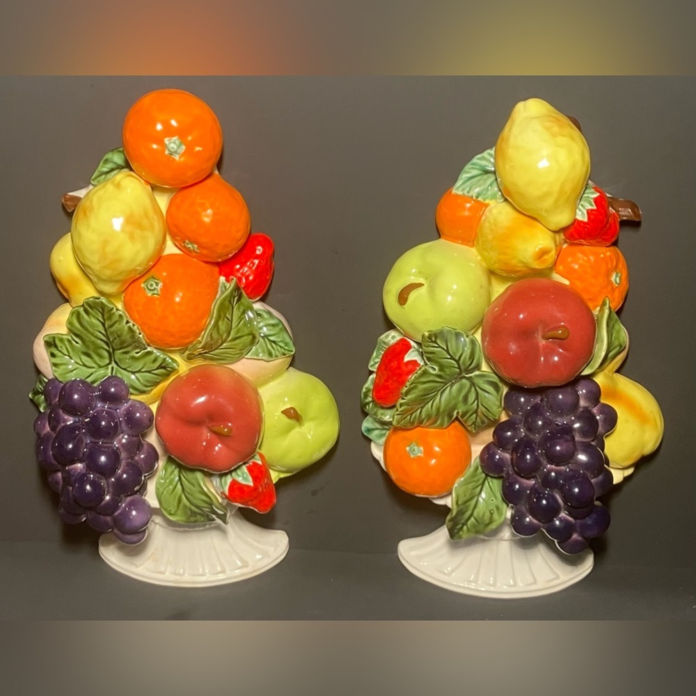 Original Arnart Creation Capodimonte Fruit Harvest Topiary 3D Wall Art Japan MCM